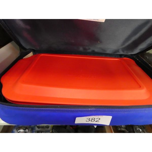 Casserole dish with hot pack cover pyrex