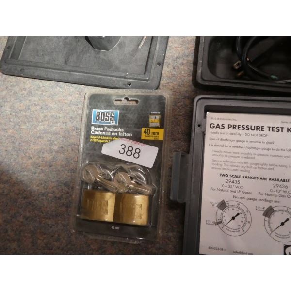 Gas pressure test kit, soldering gun, brass