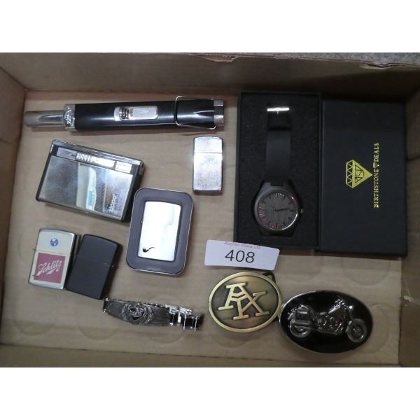 Birthstone deals watch, belt buckles, zippos