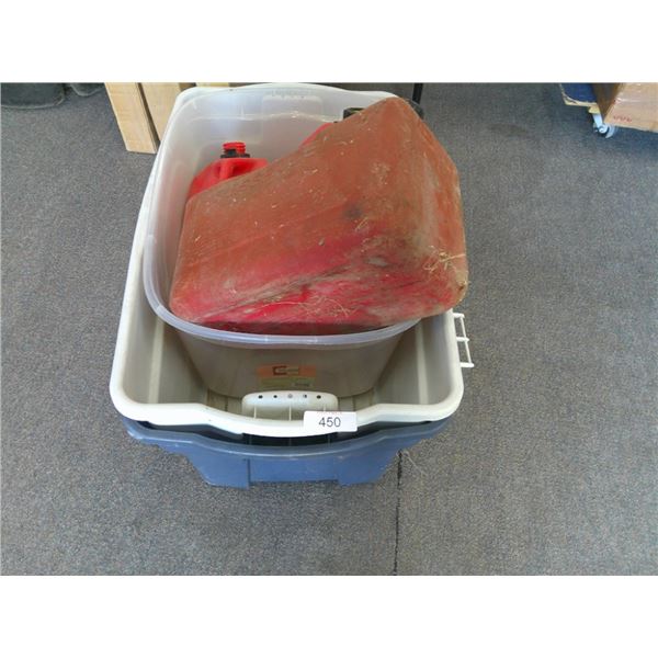 Jerry cans, plastic totes