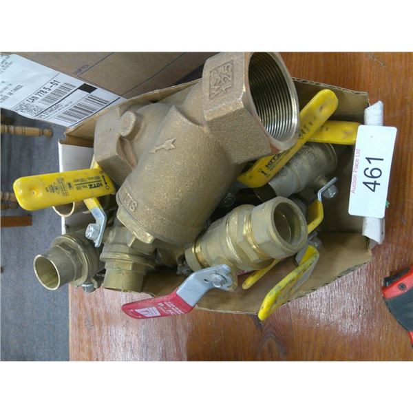 Assorted brass shut off valves