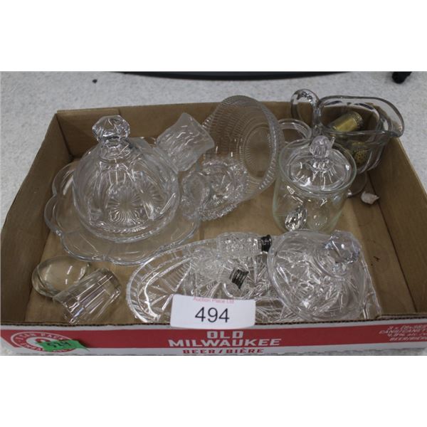 Collection of glass dishware