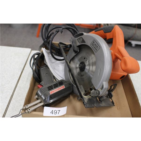 Black & Decker circular saw, soldering gun