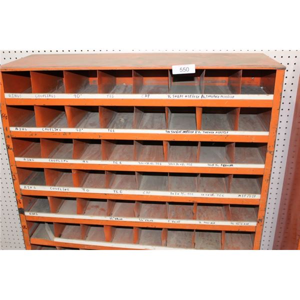 Metal parts organizer unit