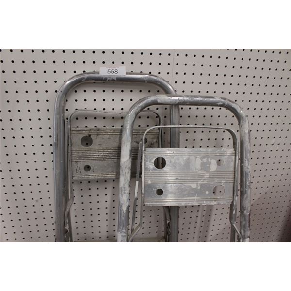 2 aluminum step ladders w/ paint shelf