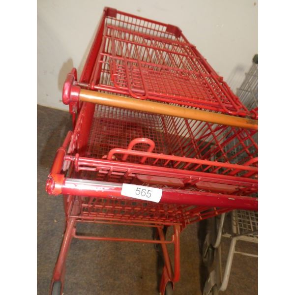 2 red grocery carts