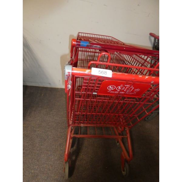 2 red grocery carts