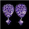 Image 1 : Natural Unheated Oval Amethyst Earrings