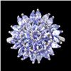 Image 1 : Natural Unheated Marquise Tanzanite Flower Ring