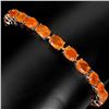 Image 2 : Natural Oval Mexican Orange Opal Bracelet