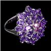 Image 2 : Natural  Amethyst & Rhodolite Garnet Ring