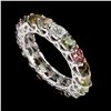 Image 1 : Natural Multicolor Tourmaline Eternity Ring
