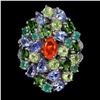 Image 1 : Natural Orange Opal Tanzanite & Multi Gems Ring