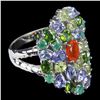 Image 3 : Natural Orange Opal Tanzanite & Multi Gems Ring