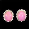 Image 1 : Natural Ethopian Pink Opal 9x7 MM Earrings