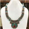 Image 1 : Tibet Natural Stone Tribal Queen Royal Necklace