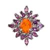 Image 3 : Natural Ethopian Orange Opal & Rhodolite Garnet Ring