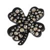 Image 1 : Chanel Black Clover Rhinestone Brooch