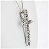 Image 4 : New 14k White Gold 1.52 ctw Fancy Colored Round Diamond Cross Pendant Necklace