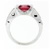 Image 8 : 18k White Gold 2.05 ctw Emerald Cut Pink Tourmaline & Round Diamond Band Ring