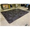 Image 2 : BEN SOLEIMANI BROWN COWHIDE TILE AREA RUG 12' X 9'