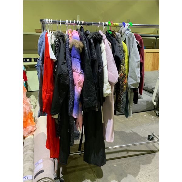RACK OF ASSORTED CLOTHING (RACK NOT INCLUDED) - Able Auctions