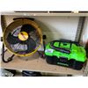 Image 1 : *TESTED WORKING* GREENWORKS CORDLESS VACUUM WITH BATTERY & *UNKNOWN WORKING CONDITION* DEWALT DRUM