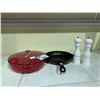 Image 1 : STAUB 11" CAST IRON POT WITH LID, STAUB CAST IRON PAN & PEUGEOT SALT & PEPPER SHAKERS