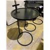 Image 2 : 3 CAST IRON ROUND TABLES 14" X 24"