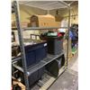 Image 1 : RACK OF ASSORTED ITEMS INCLUDING; CLOTHING, TABLE SKIRTS, CD RACK & MORE (RACK NOT INCLUDED)