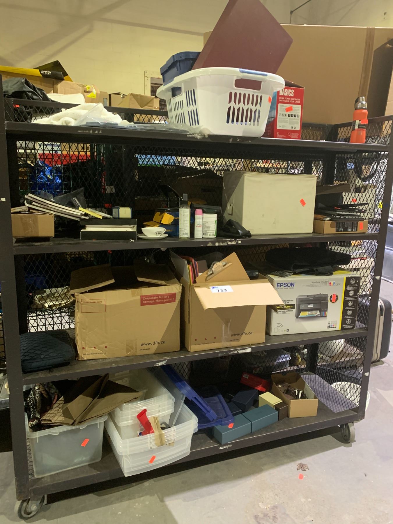 RACK OF ASSORTED ITEMS INCLUDING; EPSON PRINTER, YOSHIDA & COMPANY ...