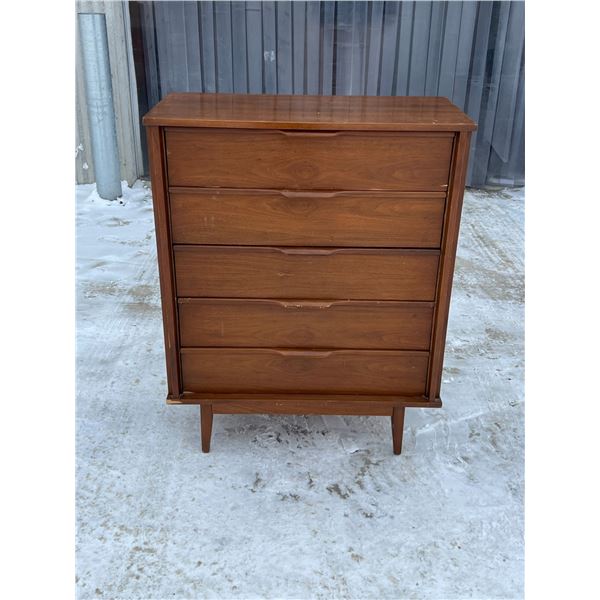 Mid Century 5 Drawer Highboy Dresser - some wear/use, see photos 36x18" & 44.75"T
