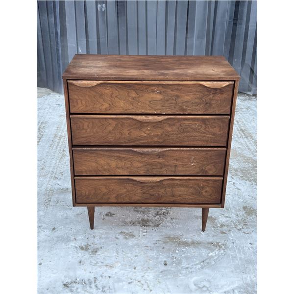 Mid Century 4 Drawer Highboy Dresser - some wear/use, see photos 34x18" & 38"T