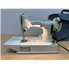 Image 1 : Vintage Singer 221K Featherweight White Sewing Machine with Carry Case as pictured