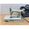 Image 2 : Vintage Singer 221K Featherweight White Sewing Machine with Carry Case as pictured