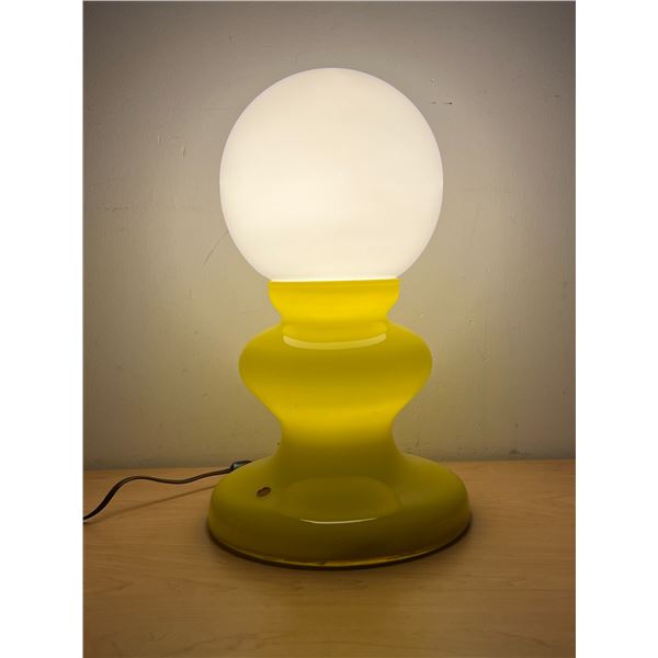 Vintage Italian Cased Glass Table Lamp - Works - (Possibly Murano or similar)