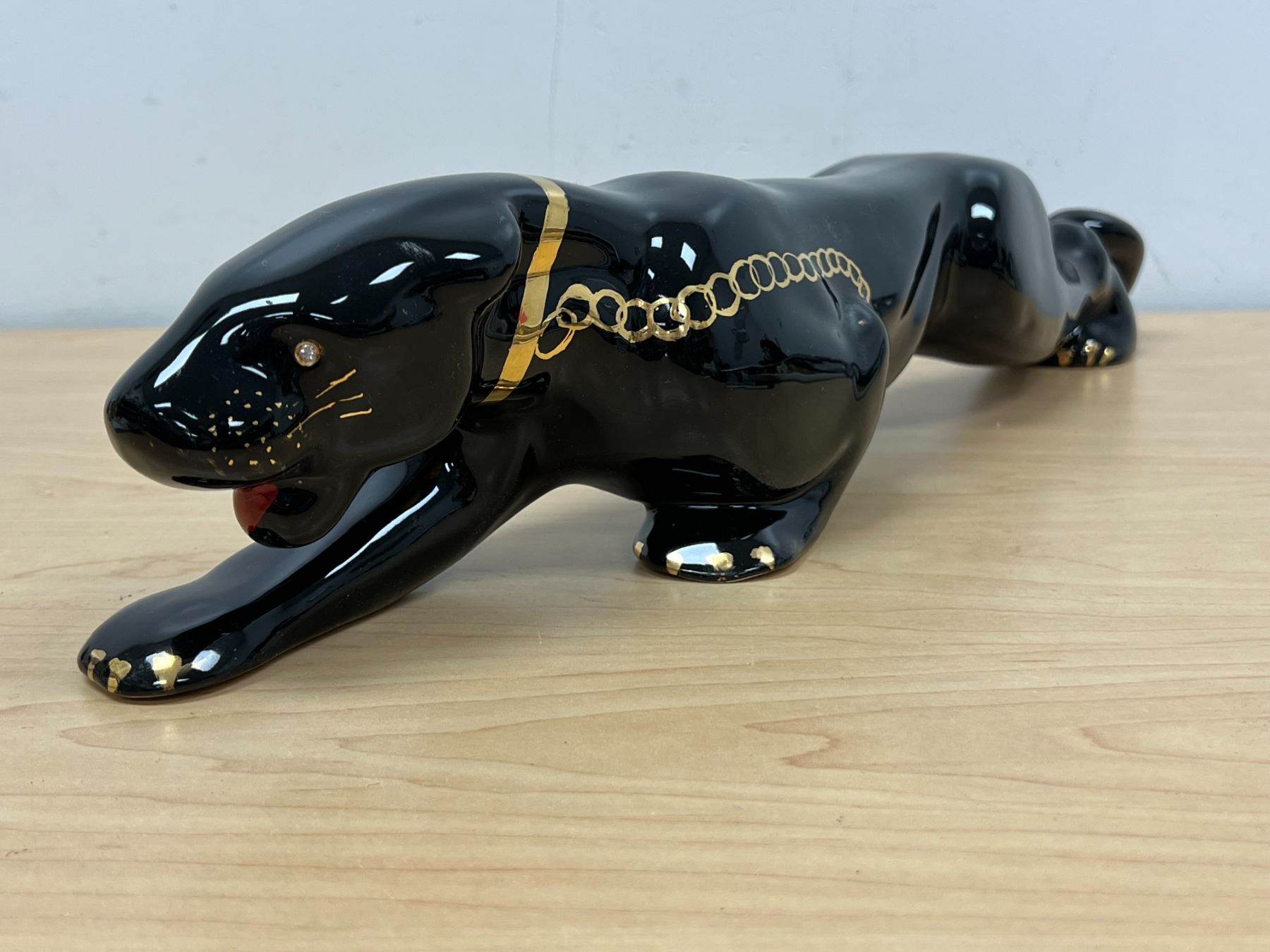 Mid Century Black Panther Ceramic Cat - Gertrude Rider, Hermosa