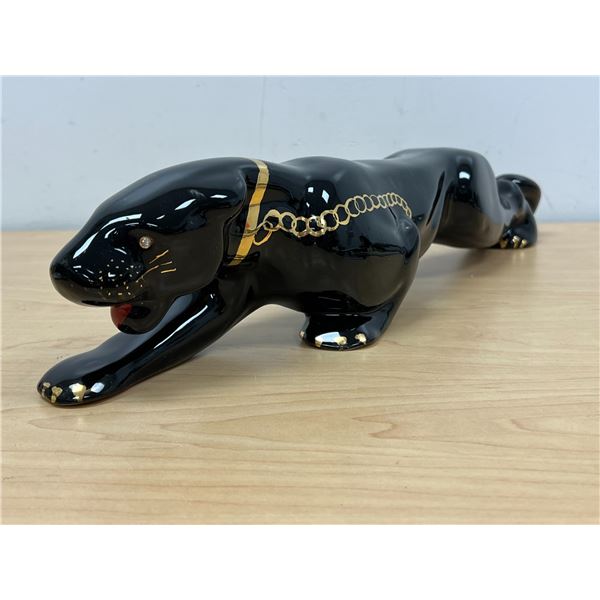Mid Century Black Panther Ceramic Cat - Gertrude Rider, Hermosa Studio - 20.5"