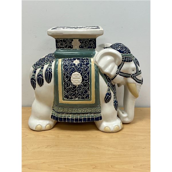 Vintage Ceramic Elephant Plant Stand / Stool - Larger approx: 16.5"T and 19"W