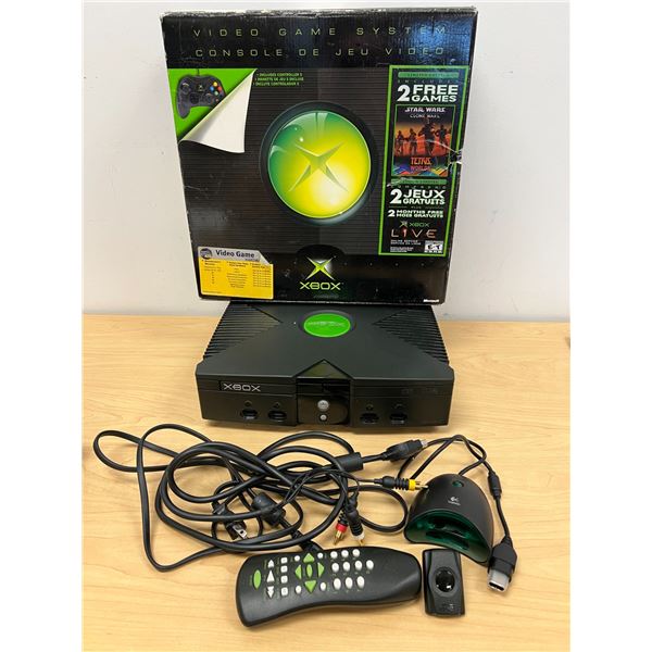 Microsoft XBOX with box and accessories as pictured - Not tested