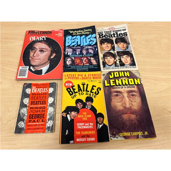 6 Vintage The Beatles / John Lennon Soft Cover Books as pictured