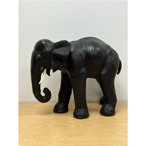 Nice Leather Wrapped Elephant Décor Piece - Larger approx: 14.5"T 19"W