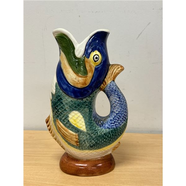 Vintage Ceramic Fish Gurglepot Glug Jug / Vase - Approx: 9.25"T