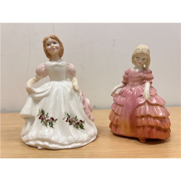 2 Royal Doulton Bone China Figures - HN3329 & HN1368 - taller 5.5"