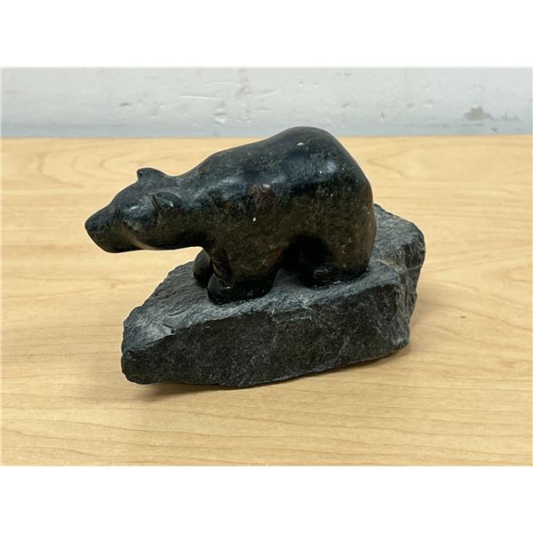 Polar Bear Stone Carving - Possibly soapstone - smaller 4.25" - see all photos