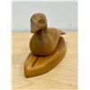 Image 3 : 2 Artist Signed Duck / Bird Wood Carving Sculptures - Larger approx: 8"W 4.25"T