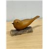 Image 4 : 2 Artist Signed Duck / Bird Wood Carving Sculptures - Larger approx: 8"W 4.25"T