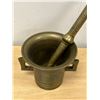 Image 3 : Heavy Brass Mortar & Pestle - Mortar 4.25"T 5.5"W Pestle 9"