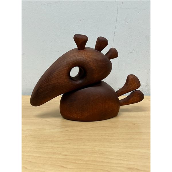 Unusual Abstract Wood Carving Sculpture - Approx: 7.5"W 5.5"T