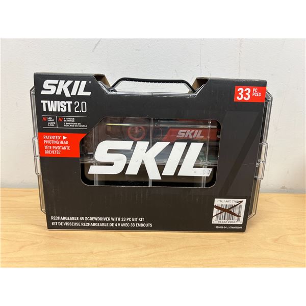 New Skil Twist 2.0 Rechargeable Screwdriver with LED Light & 33 Bits